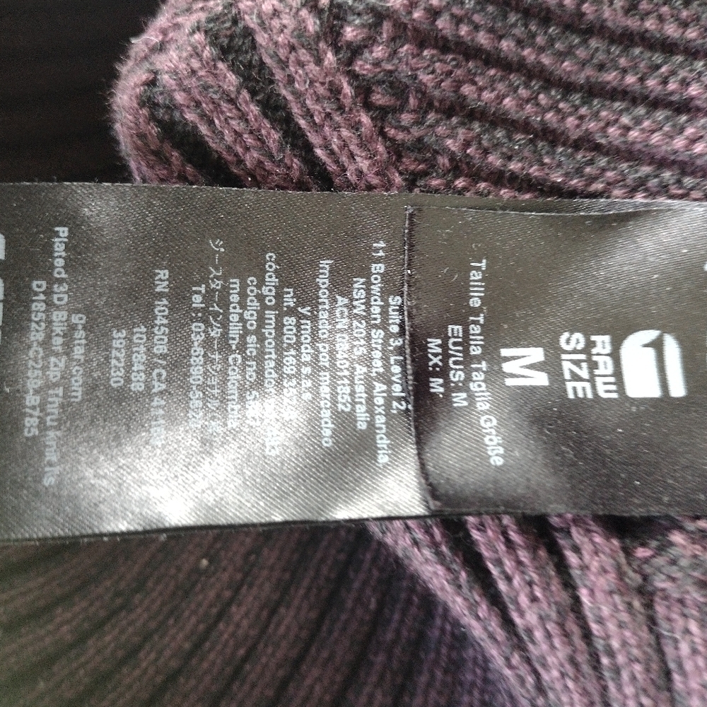 G-star Raw Plated 3D Biker Zip Through Knit Sweater Turtleneck Men's Size M NWOT - Picture 5 of 9